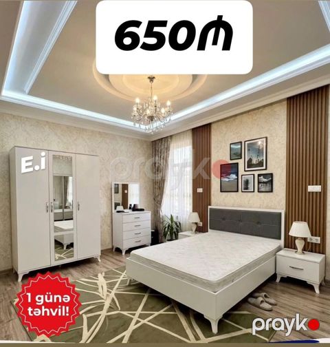 Yataq otağı dəsti – 650₼ Komplektin tərkibi: - Çarpayı (yumşaq