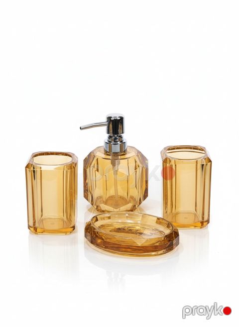 Hamam otağı dəsti NS17, akril, şəffaf/qızılı, 4 əd — Bakı