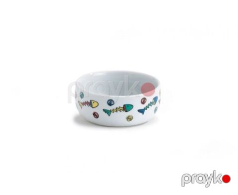 Keramik kasa pişiklər üçün Beeztees Porcelain rəngli balığlar şəkili ilə 325 ml — Bakı