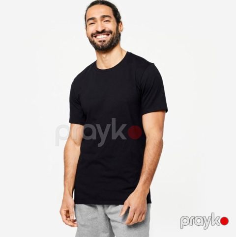 Kişilər üçün futbolka Decathlon Domyos 8543994, qara, pambıq, ölçü L — Bakı