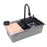 Mətbəx çanağı LS-7845FBB-2 SS201 3.0+0.8 780x450x220 qara — Omid.az — Home products