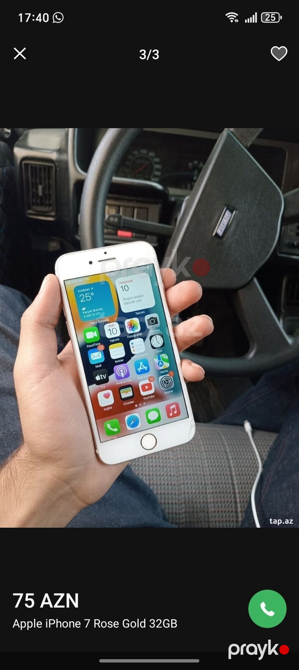 IPhone 7, 32 GB, Rose Gold, Barmaq izi — Apple iPhone, Sumqayıt (4)