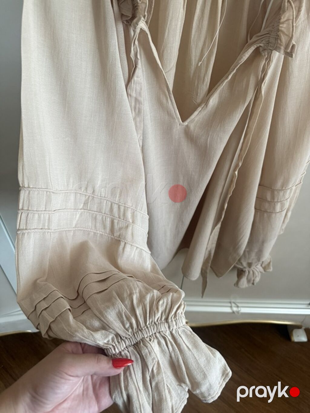 Bej rəngli qadın bluzası – H&M, ölçü S - Model: romantik/boho — Şəxsi əşyalar, Bakı (2)
