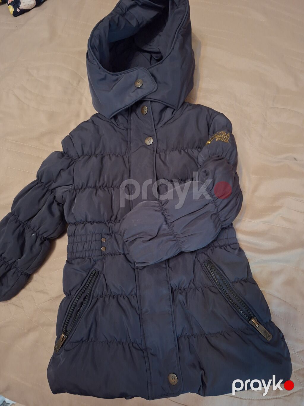 Qız uşağı üçün qış gödəkçəsi - Rəng: tünd göy - Model: qabarıq — Uşaq geyimi, Bakı (2)