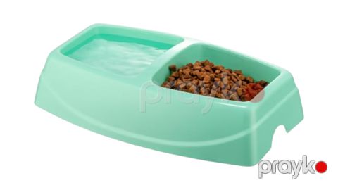 Pişiklər üçün yem qabı, plastik, yaşıl, 30.5x19.5x7.5 sm — Bakı