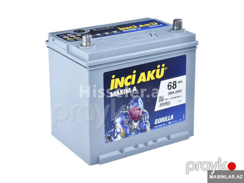 Akkumulyator Inci Aku Asia 68 Ah R — Akkumulyatorlar, Bakı (3)