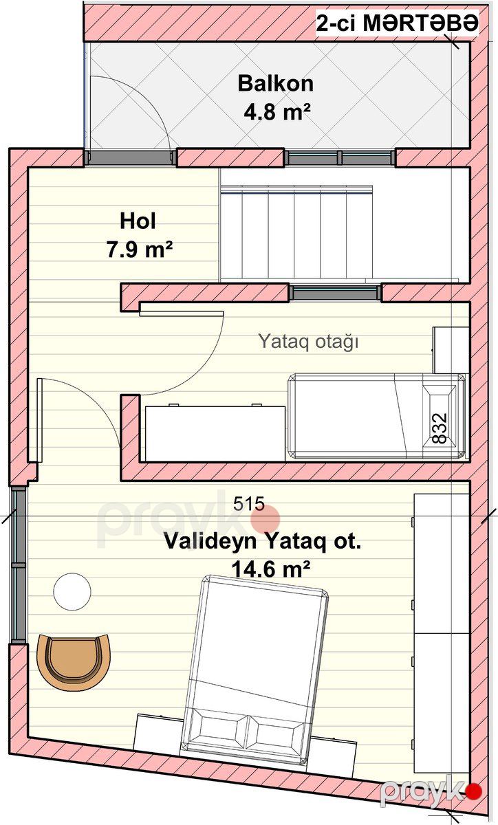 Satılır 3 otaqlı həyət evi/bağ evi 70 m² — Ev, villa, Bakı (4)