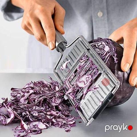 3 Bıçaqlı Çoxfunksiyalı Meyvə-Tərəvəz Dilimləyici və Sürtgəc – Paslanmayan Polad — Bakı