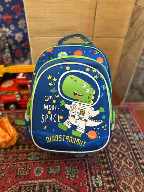 Uşaq məktəb çantası – “Dinostronaut” mövzulu - Rənglər: mavi-yaşıl — Çantalar, portfellər, sumkalar