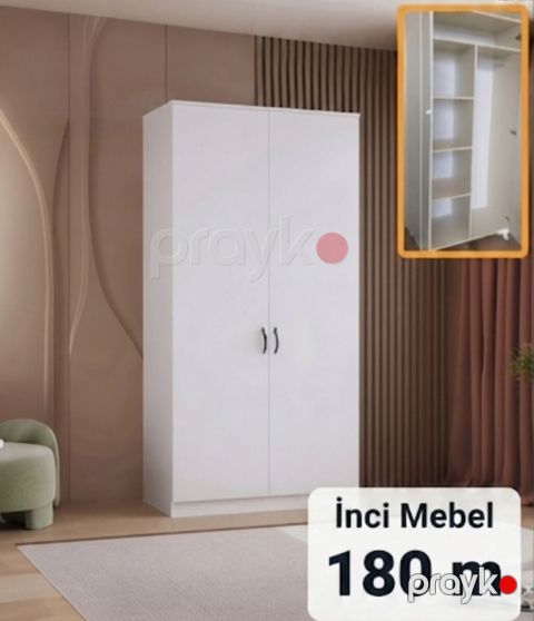Yeni, 2 qapılı, Ağ, Açılan, Düz dolab — Bakı