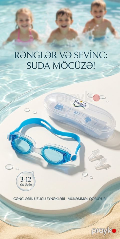 Üzgüçülük üçün eynək Feeldoo DT-215, mavi, ölçü M — Bakı