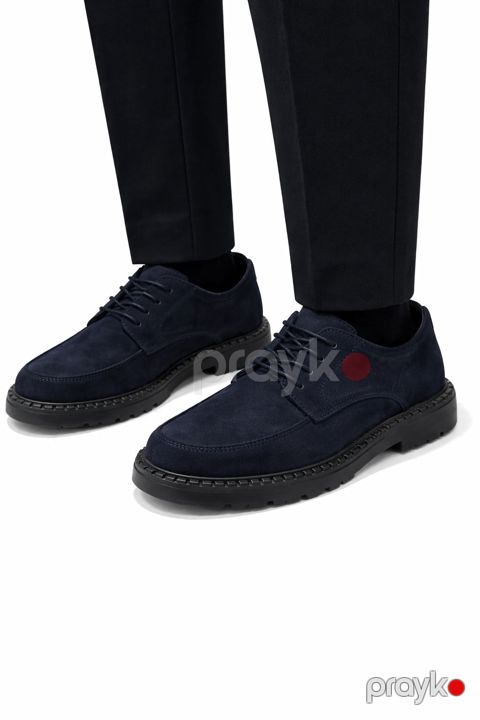 Klassik ayaqqabı kişilər üçün 05433, tünd göy, nubuk, ölçü 41 — Bakı