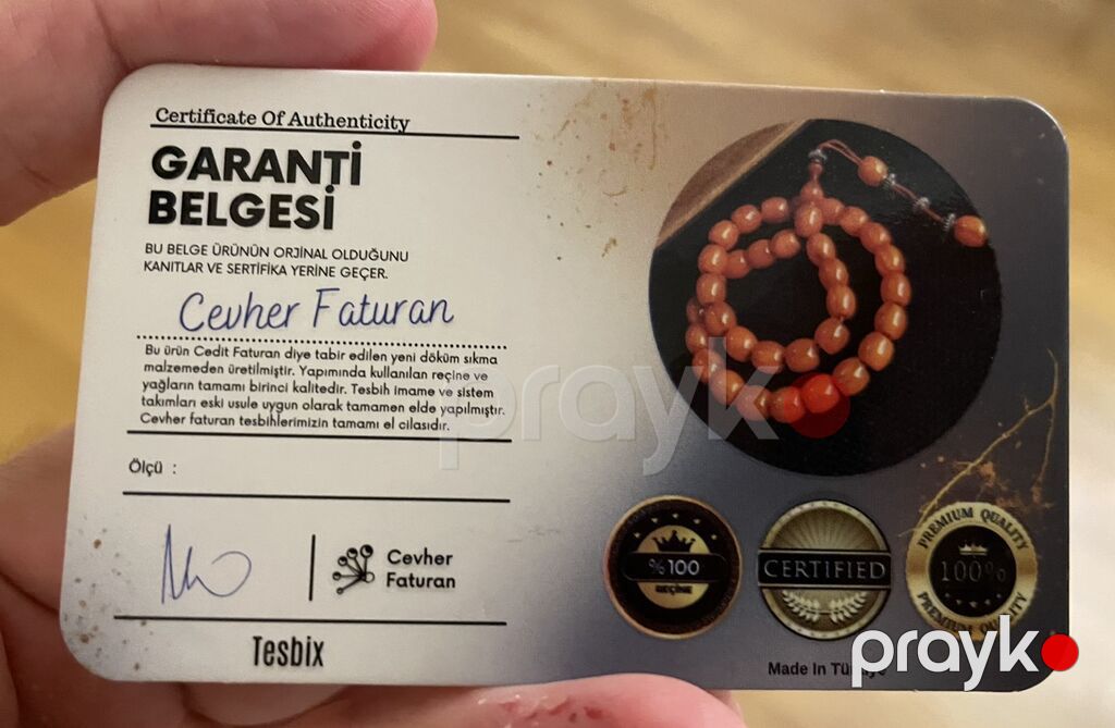 Faturan təsbeh Sertifikatlı.Kəllə boyiçi sarı.15*19 mm — Uca bilərziklər, Bakı (3)