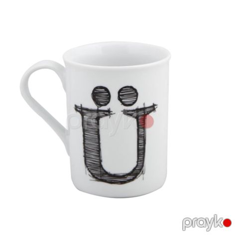Krujka Porland Letter Ü 04AP016133, ağ, 285 ml — Bakı