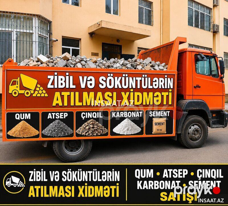 Söküntü, tullantı zibil daşıma xidməti — Yük daşıma xidmətləri, Bakı (3)