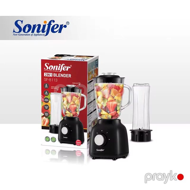 Sonifer SF‑8113 — 2‑si 1‑də Elektrikli Mikser və Şirəçəkən, 500 W, 1.5 L — Blenderlər, xırdalayanlar və mikserlər, Bakı (4)