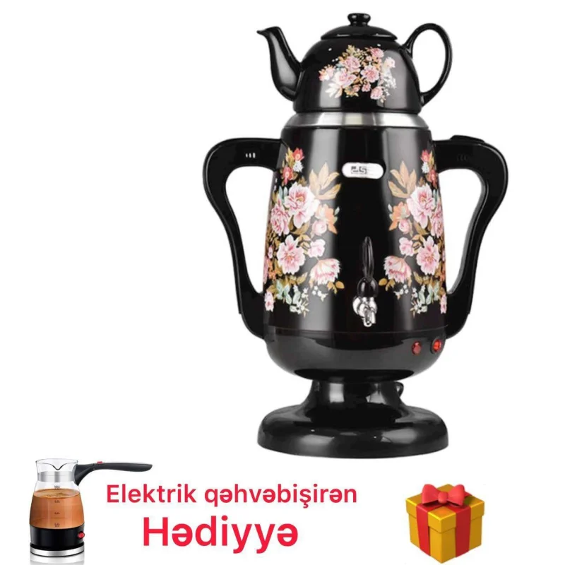 Elektrik samovar DSP BB-001793 çay dəmləyici ilə (3.5+0.8 l, 1800 Vt) - BB-001793 — Etrend.az — Kitchen appliances