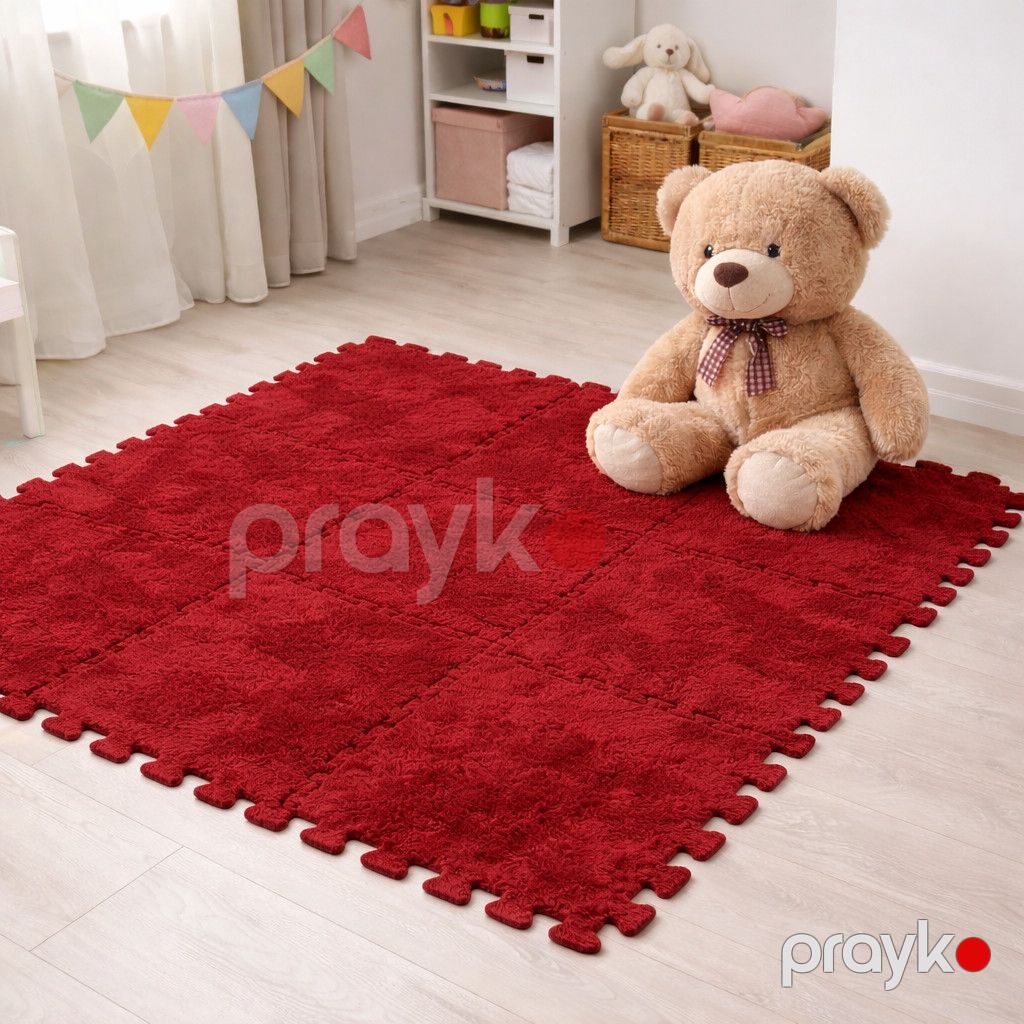 Uşaqlar üçün döşəmə-pazl 77180620, EVA, 30x30x1 sm, 10 hissə, tünd qırmızı — Mallar, Bakı (3)