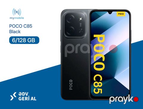 Xiaomi Poco C85 4G Black 128GB/6GB — Bakı