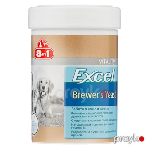 Vitaminlər 8in1 Excel Brewers Yeast pişiklərin və itlərin üçün, yun və dəri üçün, 5 həb — Bakı
