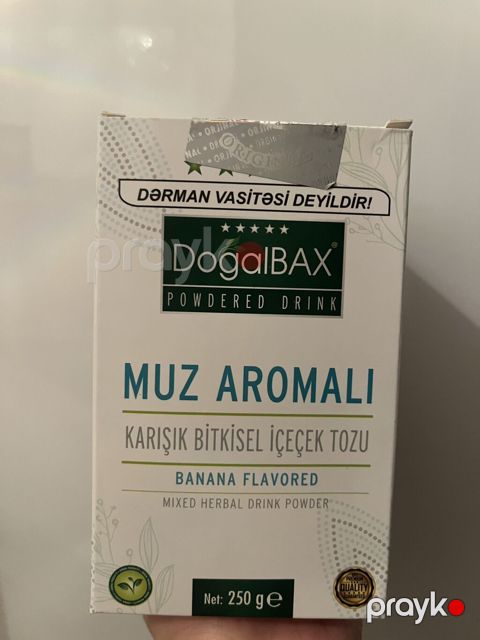 DoğalBAX Muz Aromalı Tam təbii kökəlmə içkisi sadəcə üst qutusu — Xırdalan