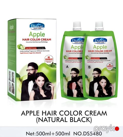 Krem-boya saç üçün Disaar Apple Hair color cream Natural Black, 500 ml+500 ml — Bakı