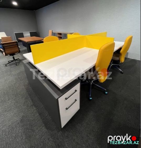 4 nəfərlik Ofis masası — Ofis mebeli, Bakı (2)