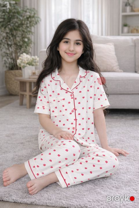 Qızlar üçün şalvarlı pijama dəsti H-3904, rəngbərəng, pambıq, ölçü 9-11 yaş — Bakı