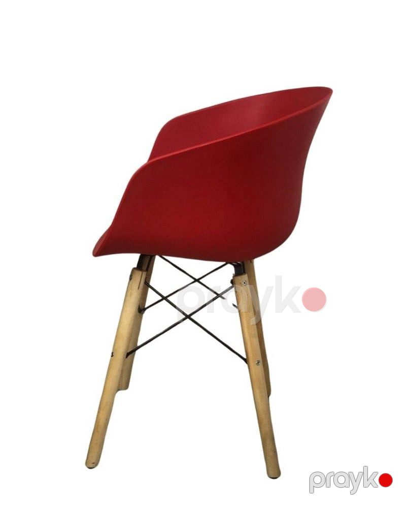 Stul Dorsa Qırmızı Eiffel, ağac/dəmir/plastik, 59x56x82 sm, maksimal yüklənmə 180 kq, oturacaq hündürlüyü 46 sm - Delgroup422 — Stullar, Bakı (2)
