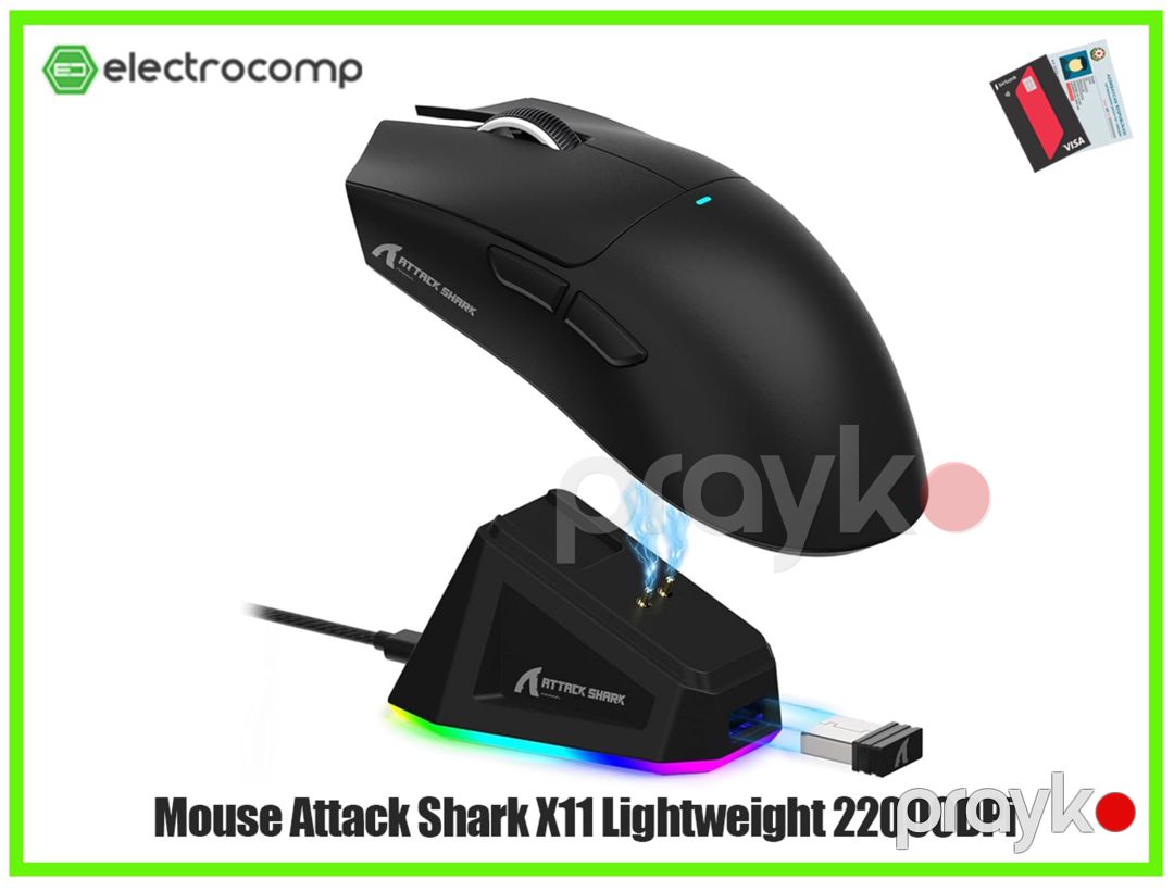 Mouse Attack Shark X11 Lightweight PAW3311 Wireless/BT Black — Periferik cihazlar, Bakı (2)