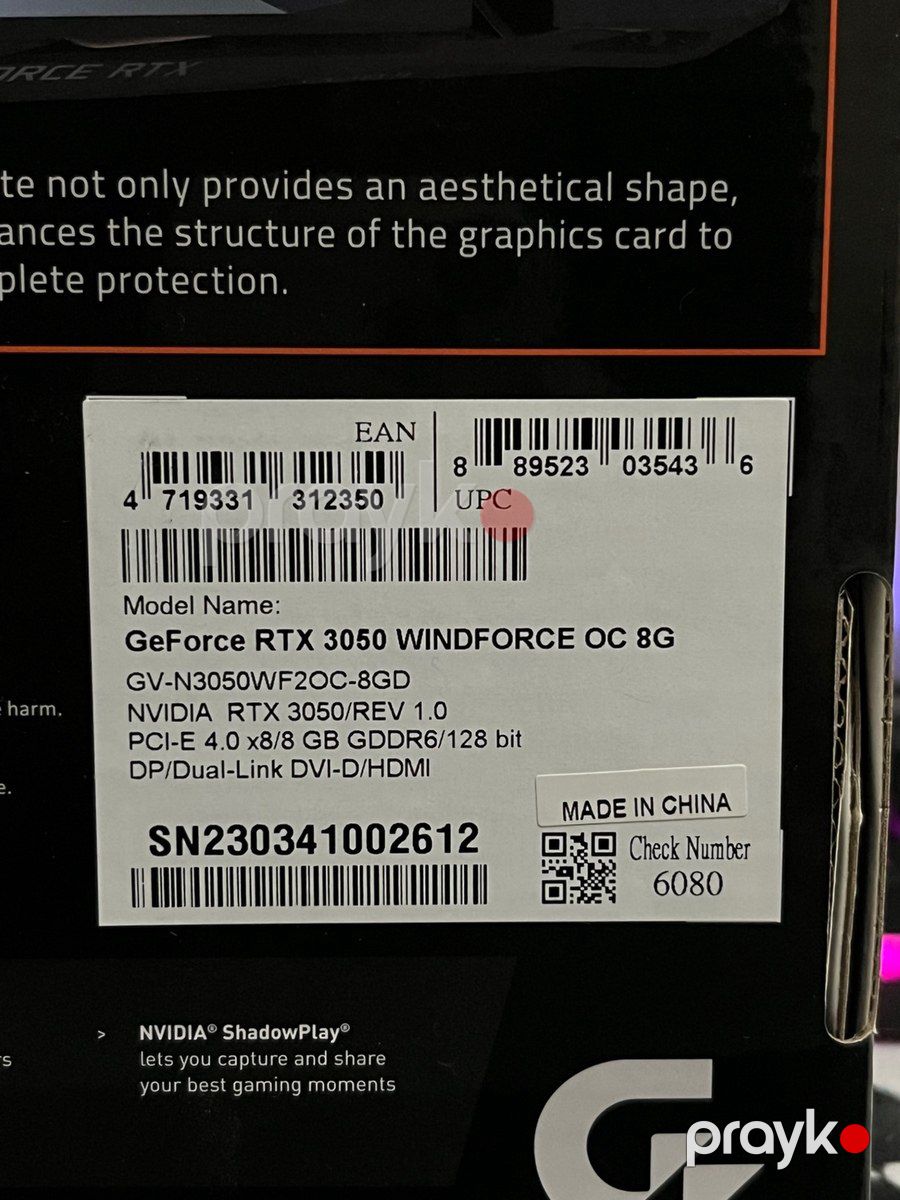Gigabyte GeForce RTX 3050 windforce OC 8G — Kompüterlər və noutbuklar, Bakı (3)