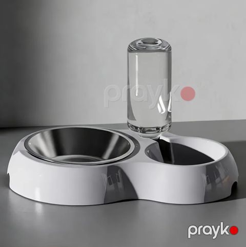 Avtomatik yem və su təknəsi 2411, plastik, boz — Bakı