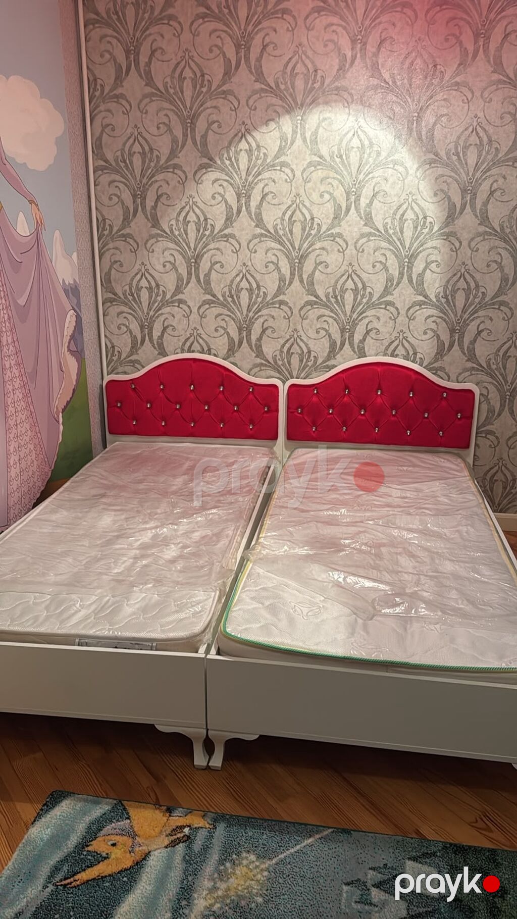 Qız üçün, İşlənmiş, 2 təknəfərlik çarpayı, Dolab, Tumba — Uşaq mebeli dəstləri, Bakı (2)