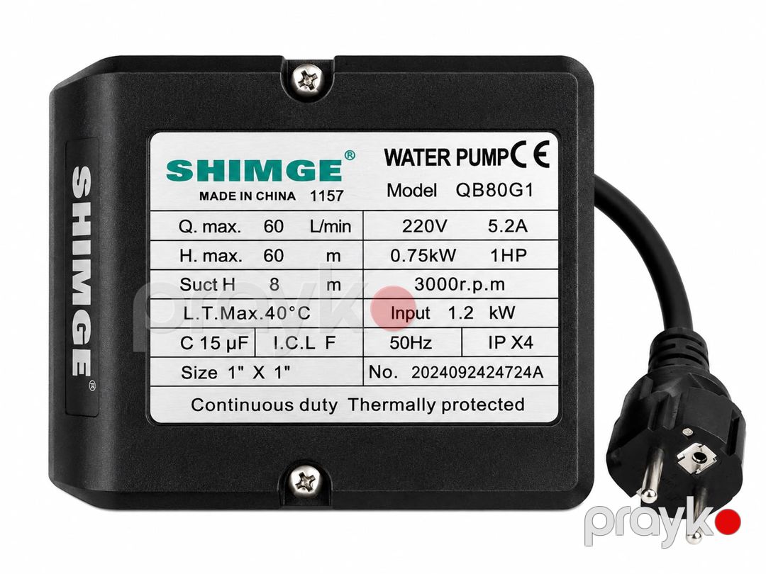 Səthi nasos Shimge QB80 1157, mərkəzdənqaçma, 750 Vt, 60 m, 60 litr/dəq — Mallar, Bakı (2)