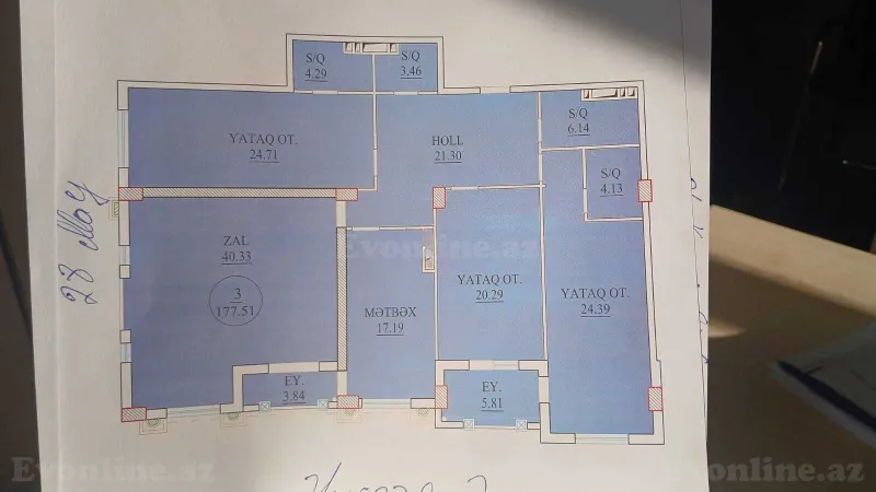 Satılır 4 otaqlı Mənzil Yeni tikili 177 m² Bakı, Nərimanov r — Mənzil, Bakı (3)