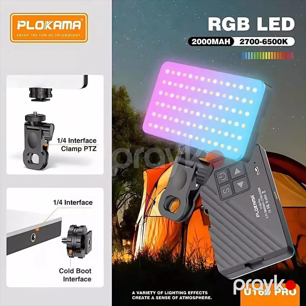 Plokama U160 Pro RGB Portativ LED İşıqlandırıcı 2700-6500K, 2000mAh — Ev texnikası, Bakı (3)