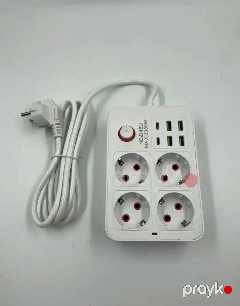 Elektrik uzadıcı 4 kalod 4USB 2 type-c — Təmir və inşaat, Bakı (3)
