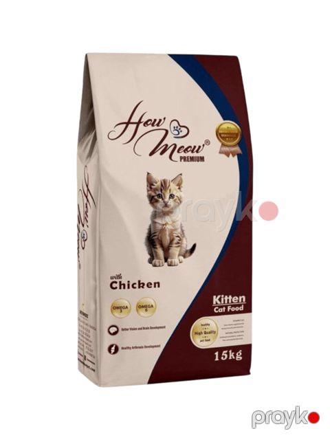 Quru yem How Meow Chicken, pişik balaları üçün, 15 kq — Bakı