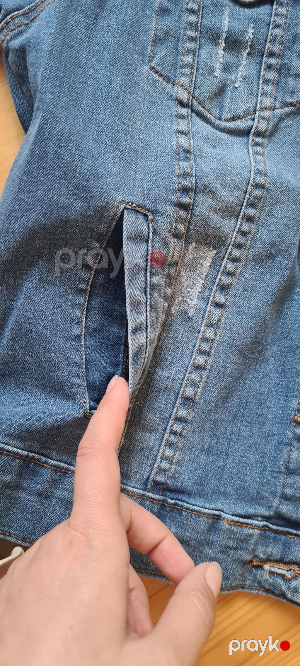 Mavi cins gödəkçə - Kəsim: Standart/regular fit, düyməli ön bağlama — Jaketlər, Bakı (3)
