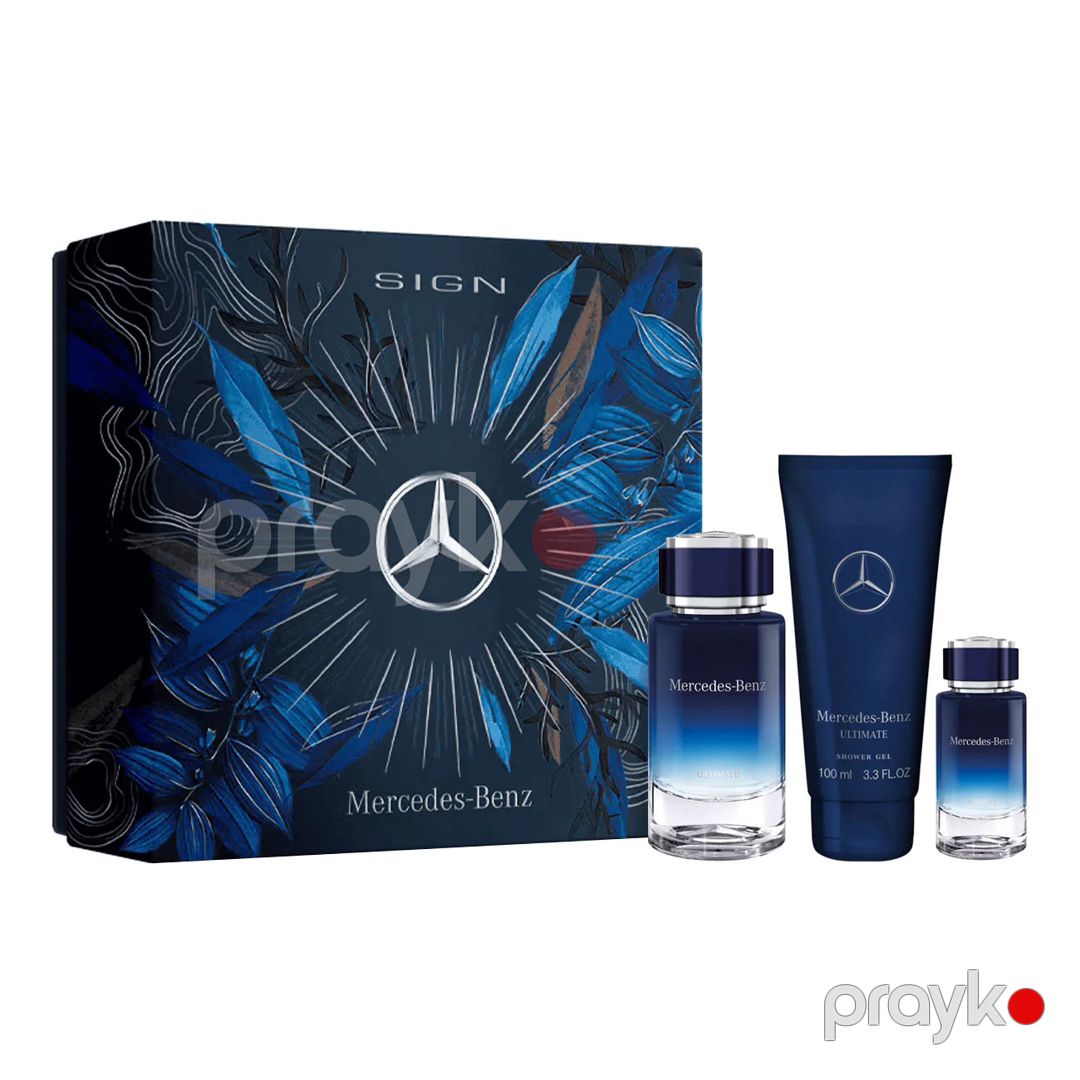Mercedes-Benz Sign Ultimate kişilər üçün ətir dəsti (ətir suyu 120 ml + duş geli 100 ml + ətir nümünəsi 7 ml) — Mallar, Bakı