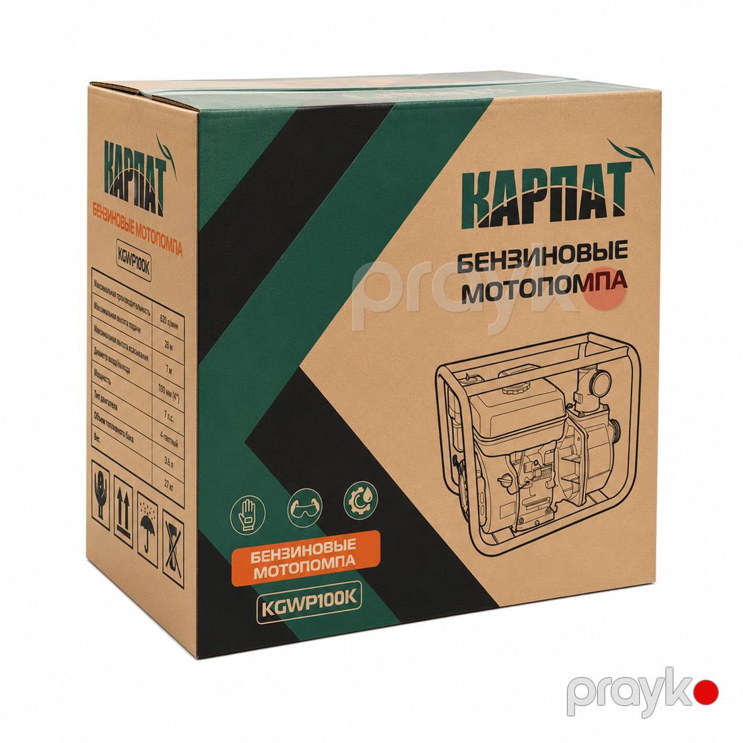 Su pompası 100mm, benzin 168F, Карпат — Mallar, Bakı (3)