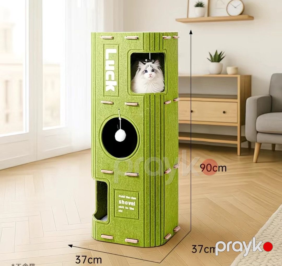 Evcik pişiklər üçün 43323846, 3 mertebeli, yaşıl, 90x37 sm — Mallar, Bakı (2)