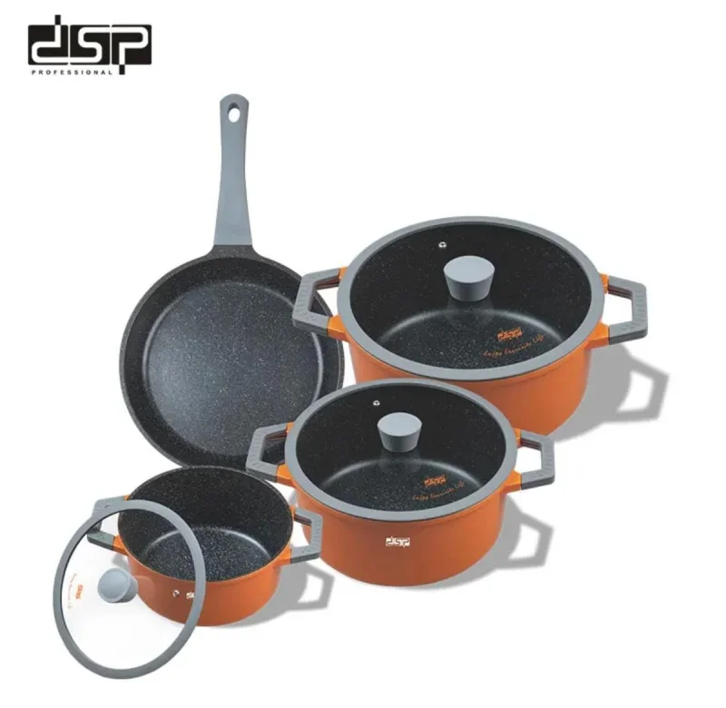 Qazan və tava dəsti DSP FRD1111, narıncı, 7 parça — Bakı