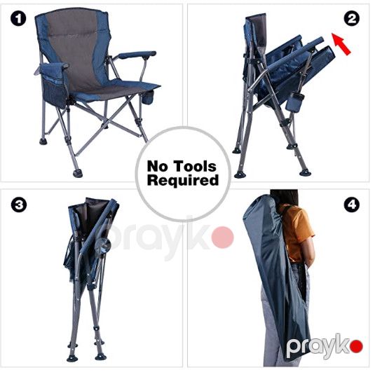 Kempinq üçün yığılan stul Oxford 600D, qara — Mallar, Bakı (3)