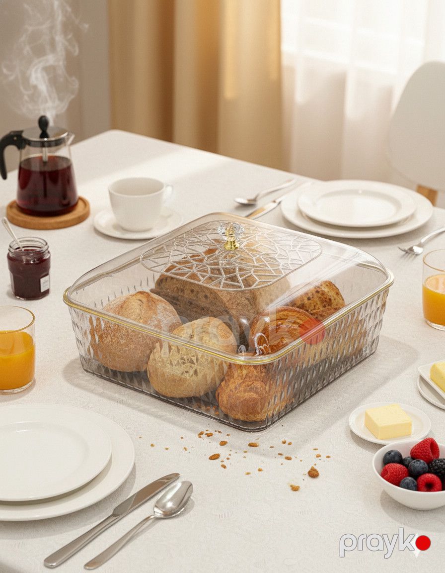 Çörək qabı NT17, akril, şəffaf, 22x22 sm — Mallar, Bakı (2)