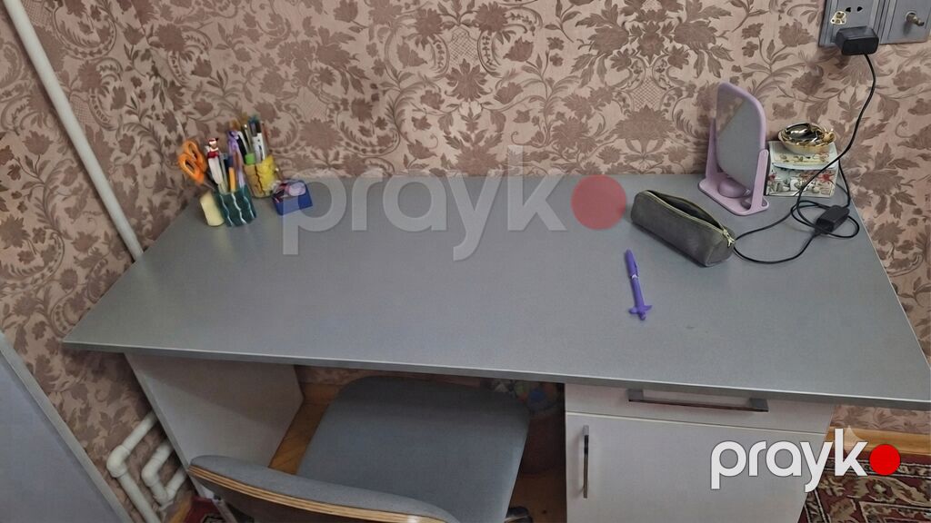 Ağ rəngli yataq otağı dəsti – şkaf və yazı masası - Şkaf: 2 qapılı — Yataq otağı mobilya dəstləri, Bakı (2)