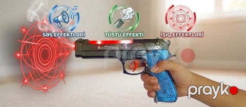 Oyuncaq silahı No brand, tapança, atəş açır/buxarlı/lazer/səsli, 4+, rəngbərəng — Bakı