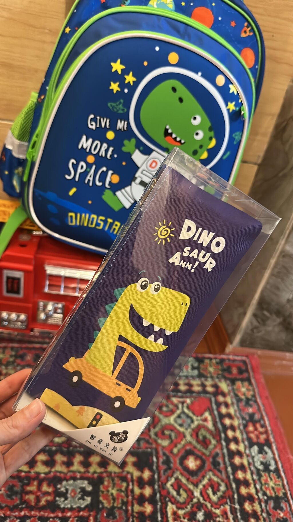Uşaq məktəb çantası – “Dinostronaut” mövzulu - Rənglər: mavi-yaşıl — Sırt çantaları, ranelər, çantalar, Bakı (5)