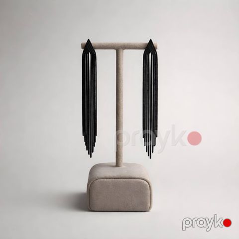 Qadınlar üçün sırğa HSA-4042, paslanmayan polad, qara