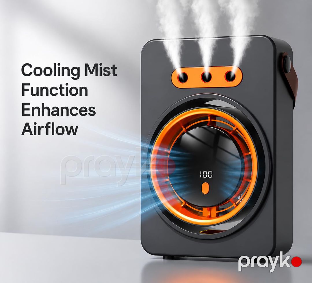 Portativ Hava Soyuducu və Nəmləndirici Ventilyator – USB ilə İşləyən, 5 Sürətli Masaüstü Mist Fan — Ventilyatorlar, Bakı (4)